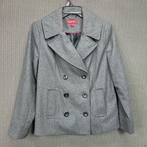 Merona Women's Grey Wool Blend Peacoat Size L